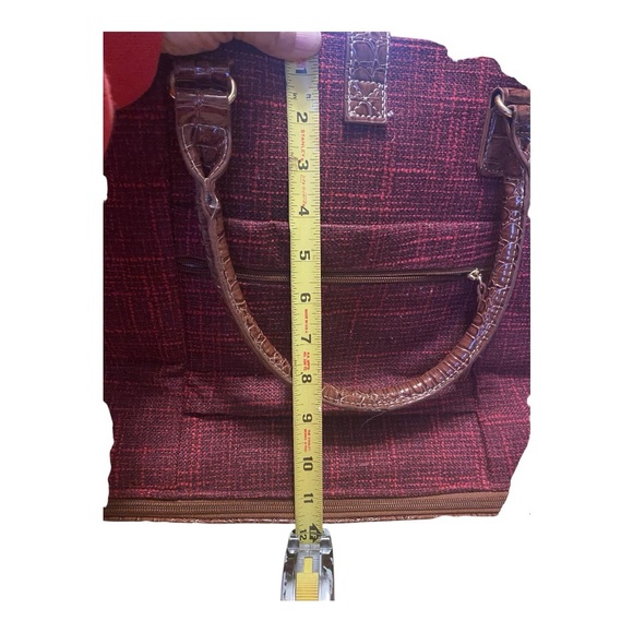 Samantha Brown Croc Embossed Burgundy Tote/Laptop Bag - Picture 10 of 16